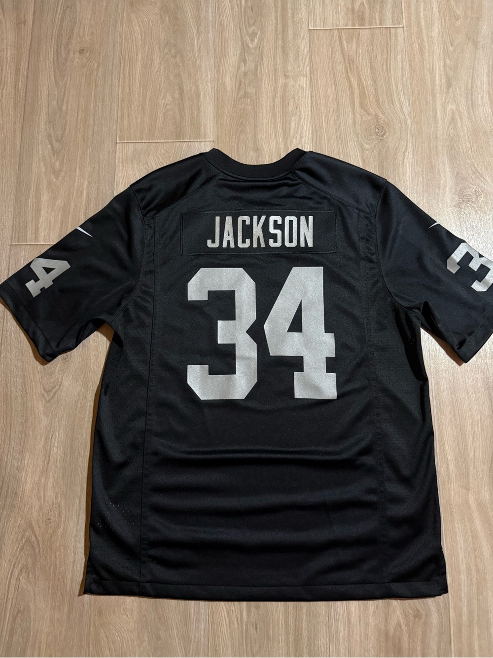 Bo Jackson #34 Raiders Nike NFL Jersey Men’s Large Black Silver
